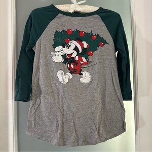 Disney Raglan style three-quarter length sleeve Christmas / Holiday T-shirt.